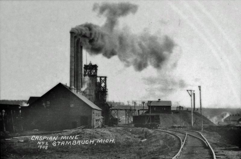Marker detail: Caspian Mine No. 2 in 1908 image. Click for full size.