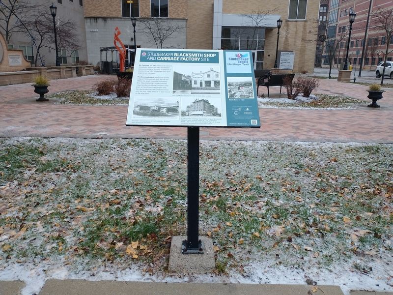 Studebaker Blacksmith Shop and Carriage Factory Site Marker image. Click for full size.