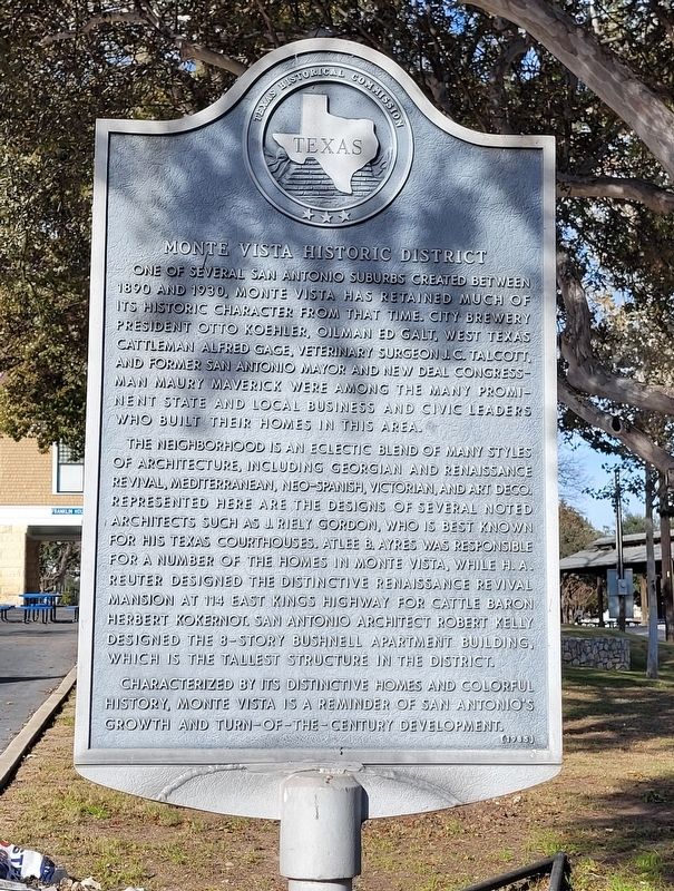 Monte Vista Historic District Marker image. Click for full size.