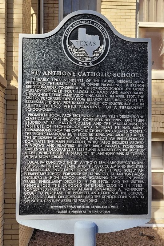 St. Anthony Catholic School Marker. Click for full size. St. Anthony Catholic School Marker image. Click for full size.