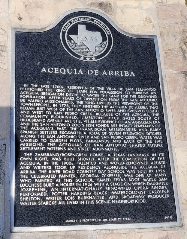 Acequia de Arriba Marker. Click for full size. Acequia de Arriba Marker image. Click for full size.