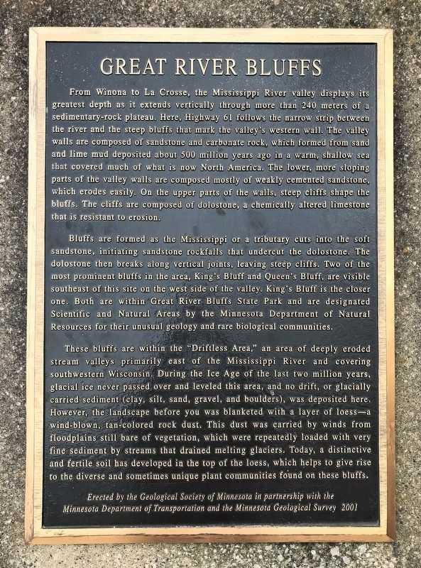 Great River Bluffs Marker. Click for full size. Great River Bluffs Marker image. Click for full size.