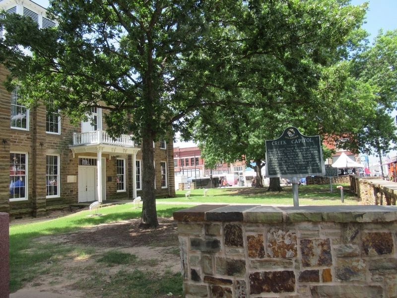Creek Capitol Marker looking west at the Capitol image. Click for full size.