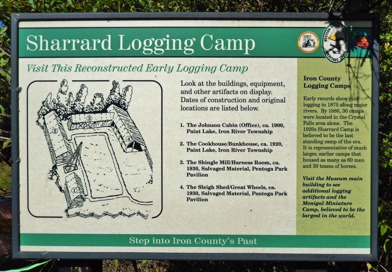 Sharrard Logging Camp Marker image. Click for full size.