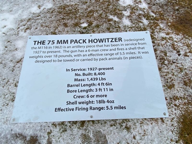 The 75 MM Pack Howitzer Marker image. Click for full size.