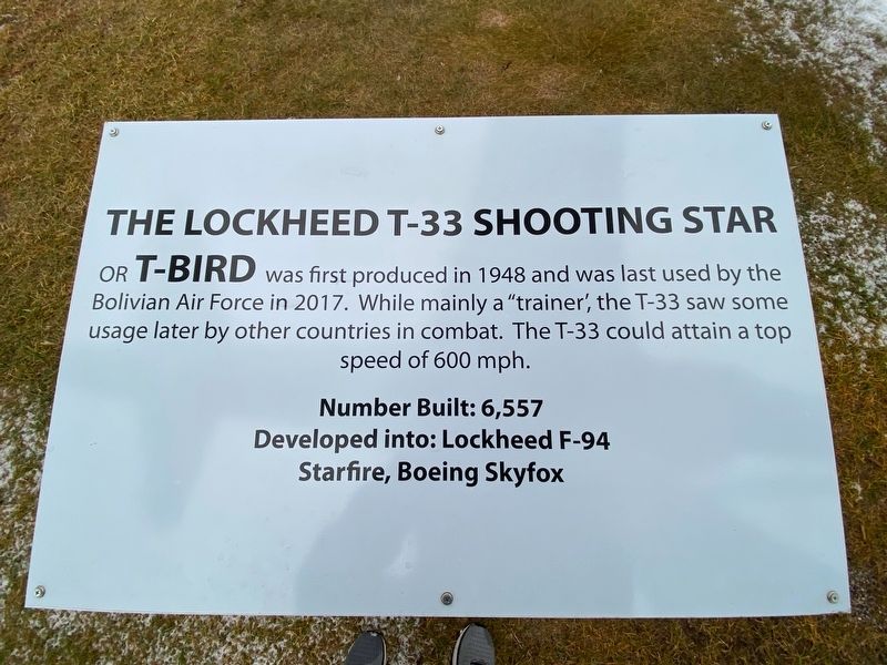 The Lockheed T-33 Shooting Star Marker. Click for full size. The Lockheed T-33 Shooting Star Marker image. Click for full size.