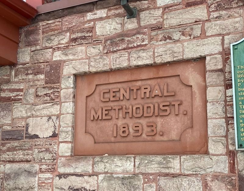 Central Methodist Church Cornerstone image. Click for full size.