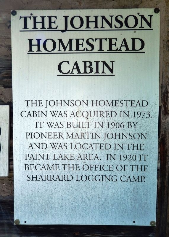 The Johnson Homestead Cabin Marker. Click for full size. The Johnson Homestead Cabin Marker image. Click for full size.