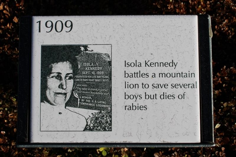 Isola Kennedy Battles a Mountain Lion Marker image. Click for full size.