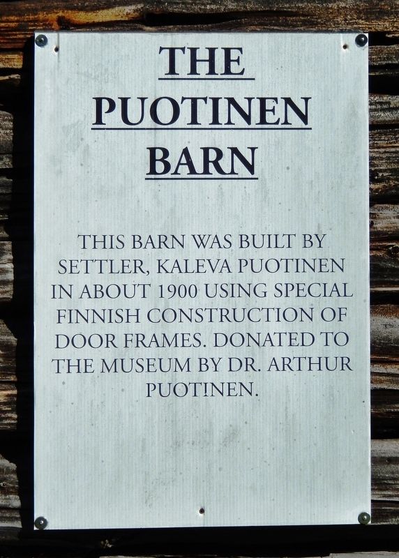 The Puotinen Barn Marker. Click for full size. The Puotinen Barn Marker image. Click for full size.