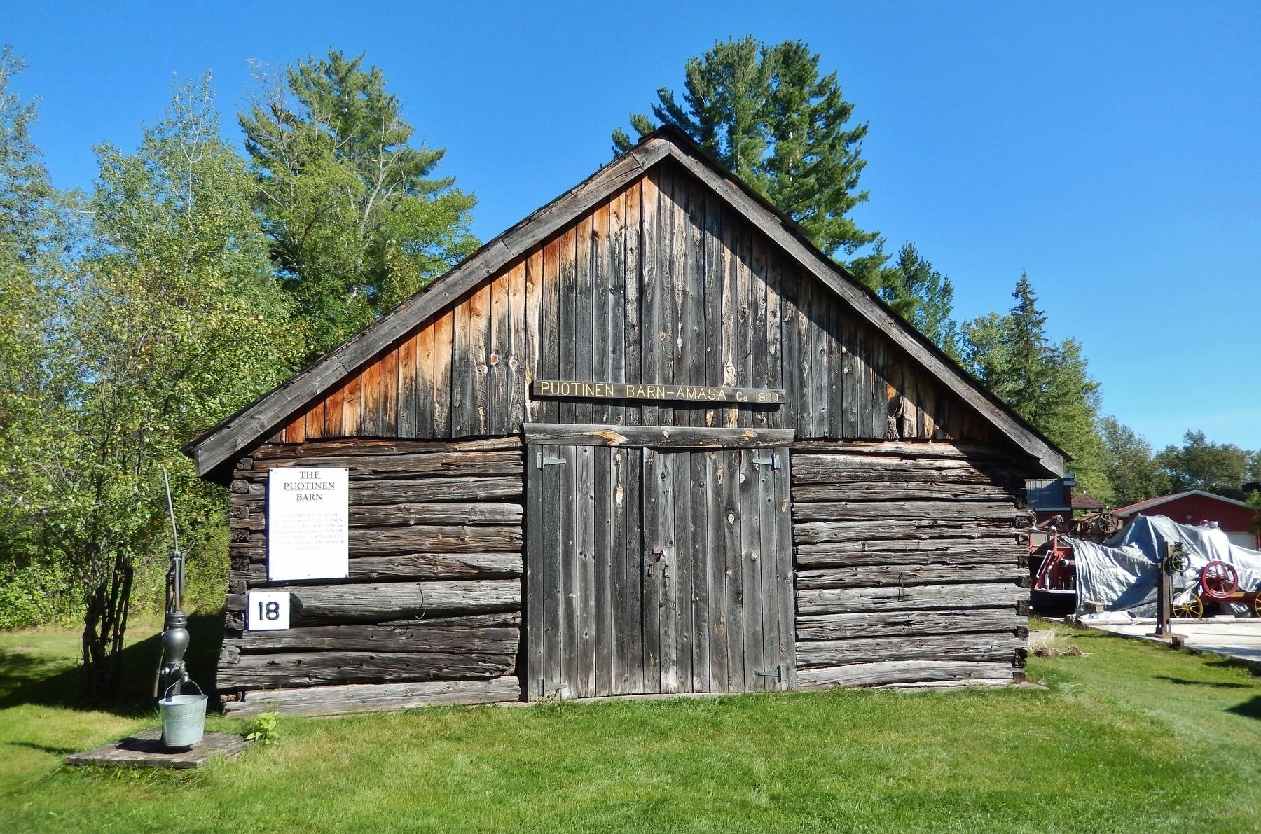 The Puotinen Barn (<i>west/front elevation</i>). Click for full size. The Puotinen Barn (<i>west/front elevation</i>) image. Click for full size.
