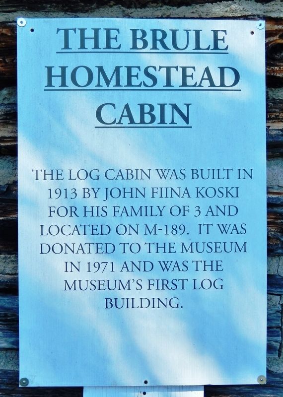 Brule Homestead Cabin Marker image. Click for full size.