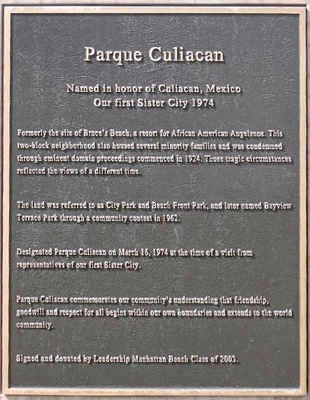 Original Marker - Sister City park. Click for full size. Original Marker - Sister City park image. Click for full size.