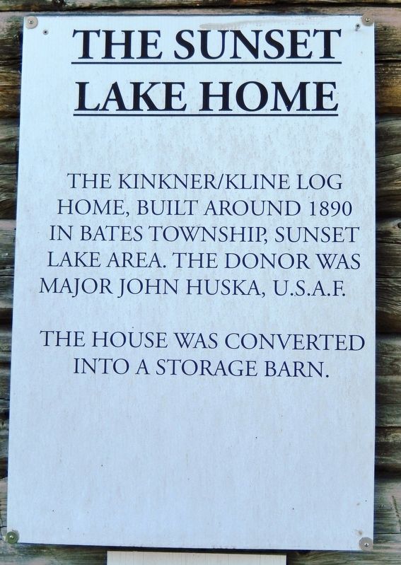 The Sunset Lake Home Marker image. Click for full size.