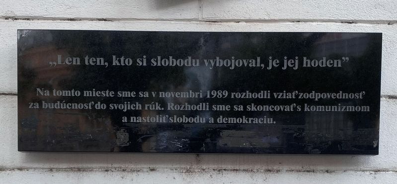 Memorial of the Velvet Revolution Marker image. Click for full size.