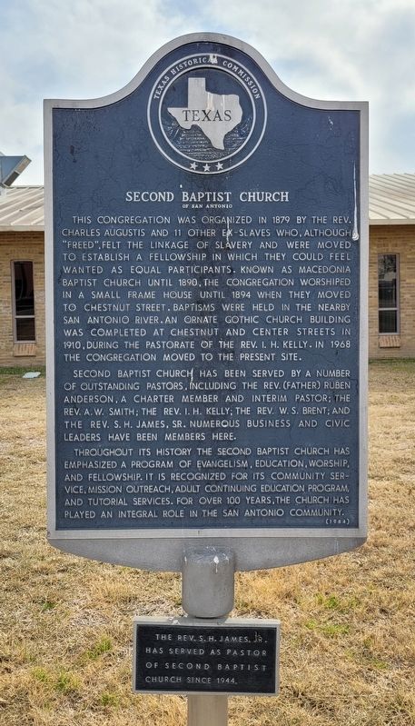 Second Baptist Church of San Antonio Marker image. Click for full size.