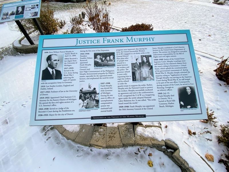 Justice Frank Murphy Marker image. Click for full size.