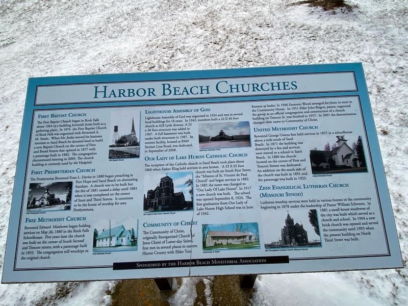 Harbor Beach Churches Marker image. Click for full size.