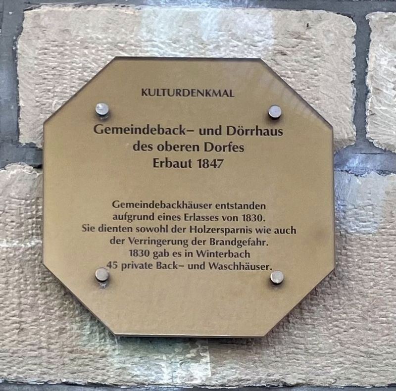 Gemeindeback- und Drrhaus / Communal Baking and Drying House Marker image. Click for full size.
