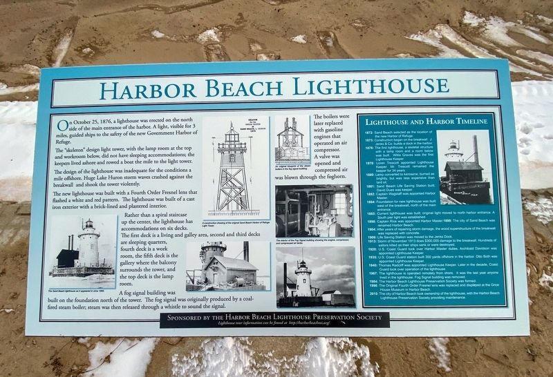 Harbor Beach Lighthouse Marker. Click for full size. Harbor Beach Lighthouse Marker image. Click for full size.