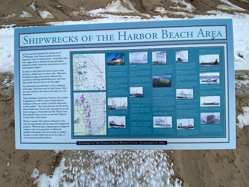 Shipwrecks of the Harbor Beach Area Marker image. Click for full size.