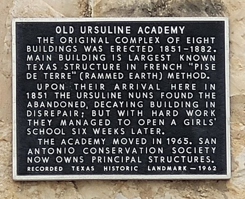Old Ursuline Academy Marker. Click for full size. Old Ursuline Academy Marker image. Click for full size.