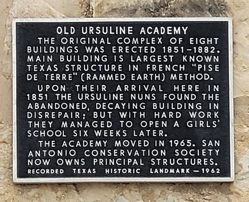 Old Ursuline Academy Marker image. Click for full size.