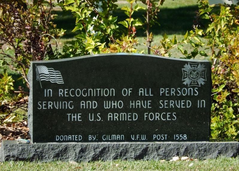 Gilman Veterans Memorial. Click for full size. Gilman Veterans Memorial image. Click for full size.