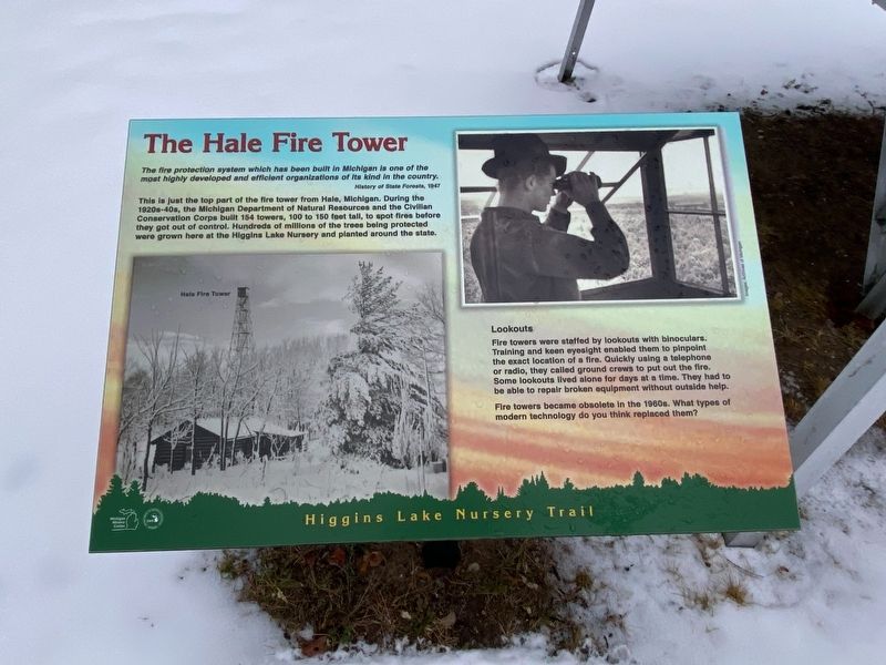 The Hale Fire Tower Marker image. Click for full size.
