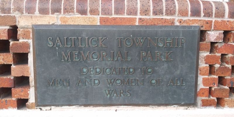 Saltlick Township Memorial Park Marker image. Click for full size.