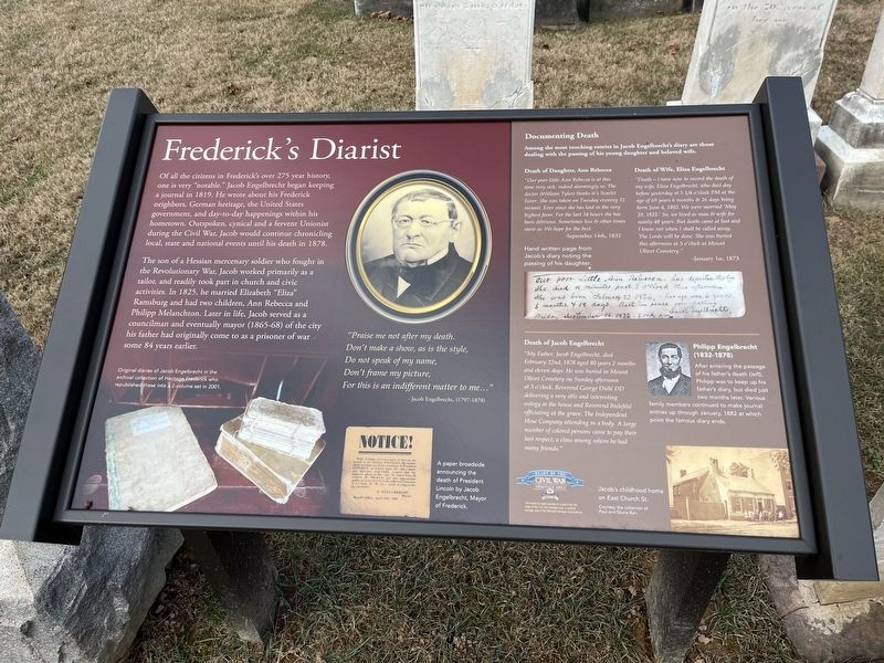 Frederick's Diarist Marker image. Click for full size.