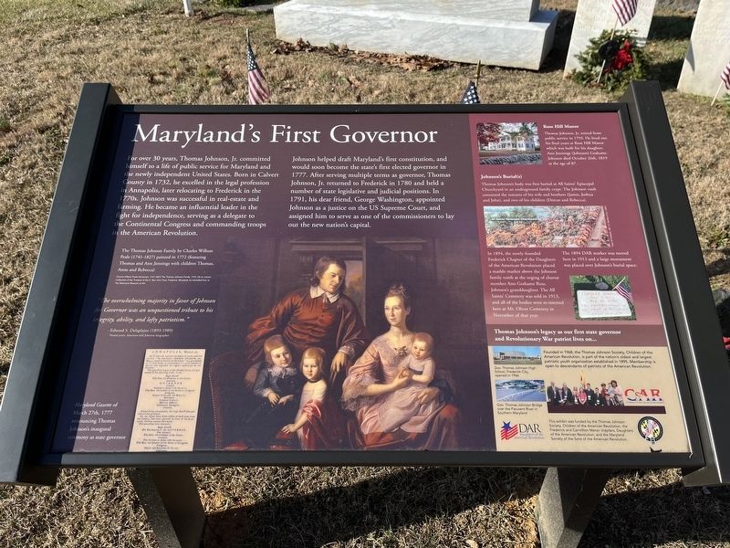 Maryland's First Governor Marker image. Click for full size.