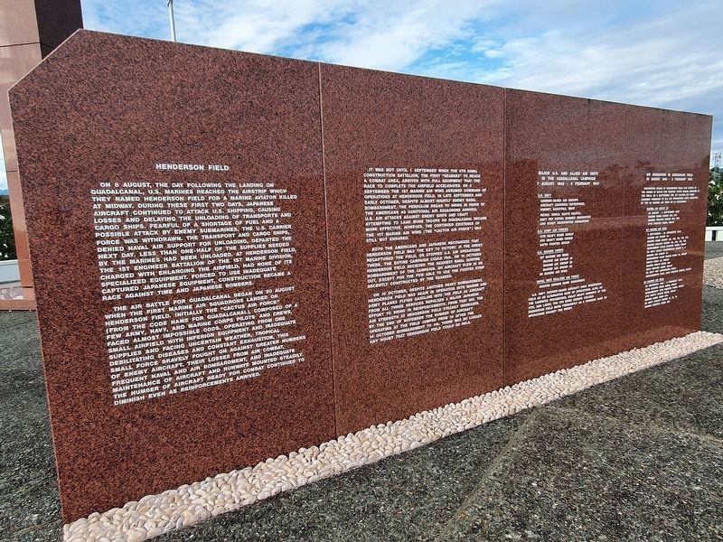 Guadalcanal American Memorial - Panel Five. Click for full size. Guadalcanal American Memorial - Panel Five image. Click for full size.