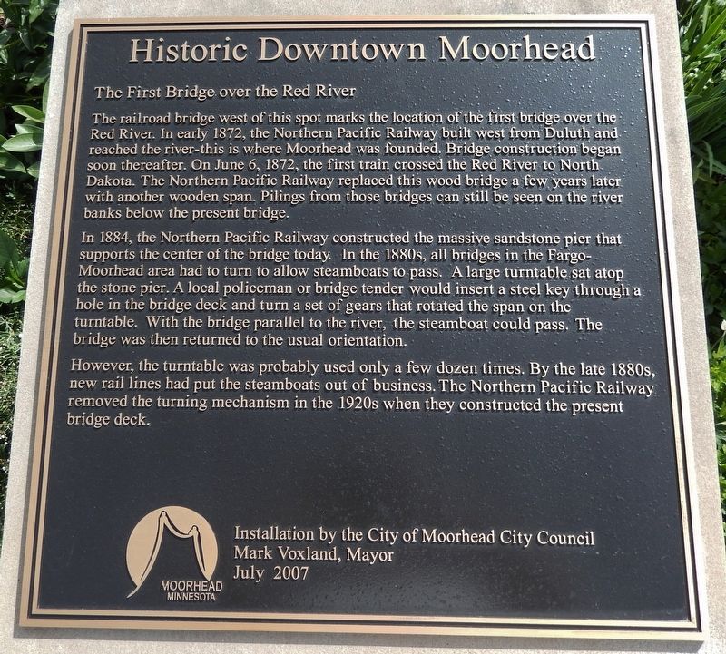 The First Bridge over the Red River Marker image. Click for full size.
