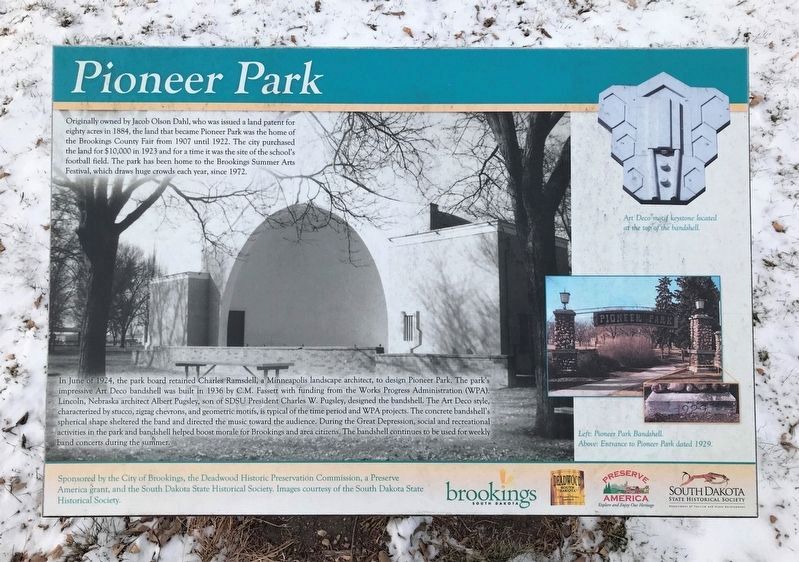 Pioneer Park Marker image. Click for full size.