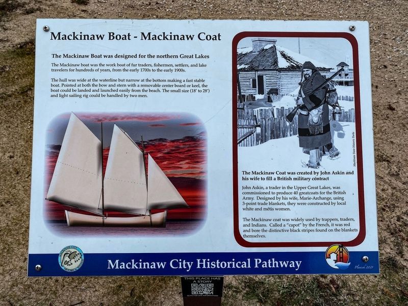 Mackinaw Boat - Mackinaw Coat Marker image. Click for full size.