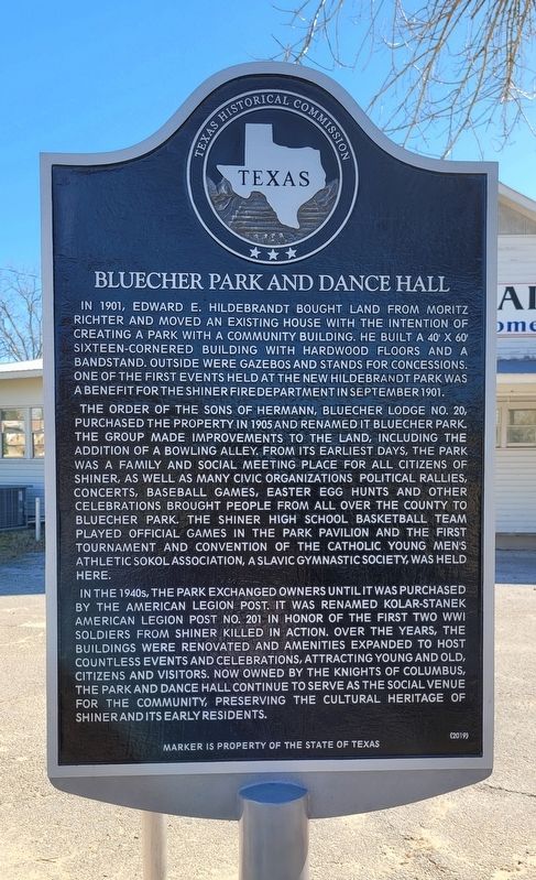 Bluecher Park and Dance Hall Marker. Click for full size. Bluecher Park and Dance Hall Marker image. Click for full size.