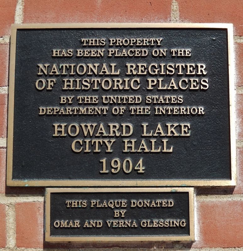 Howard Lake City Hall Marker image. Click for full size.
