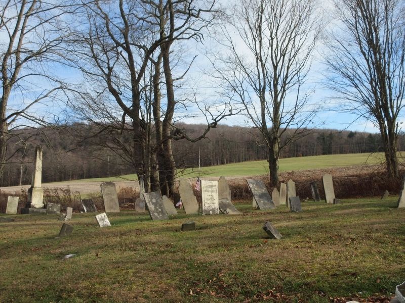 Gravestones in Hinman Cemetery image. Click for full size.