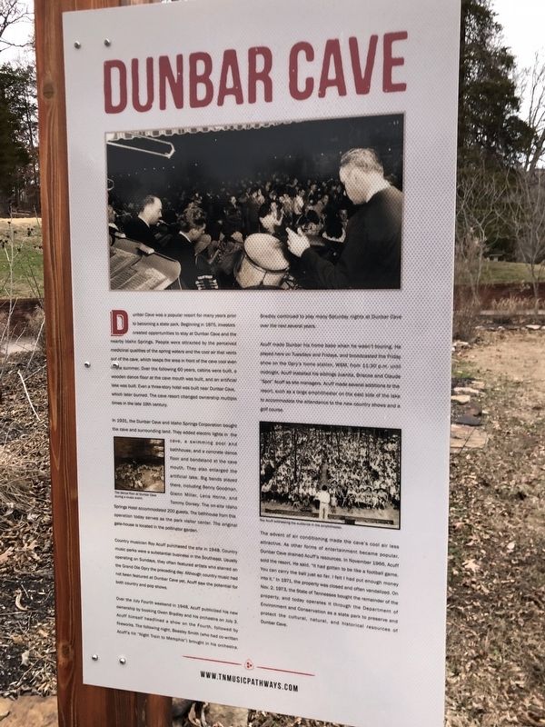 Dunbar Cave Marker. Click for full size. Dunbar Cave Marker image. Click for full size.