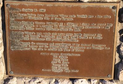 Hurricane Wilma Marker. Click for full size. Hurricane Wilma Marker image. Click for full size.