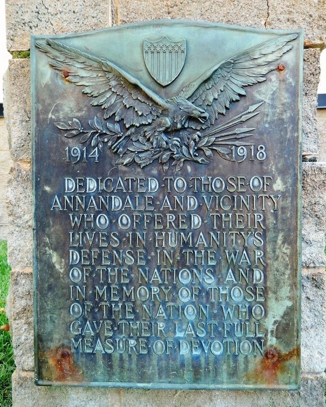 Annandale World War I Memorial image. Click for full size.