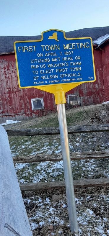 First Town Meeting Marker. Click for full size. First Town Meeting Marker image. Click for full size.