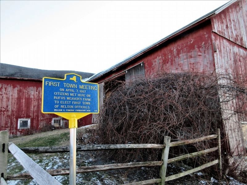 First Town Meeting Marker. Click for full size. First Town Meeting Marker image. Click for full size.