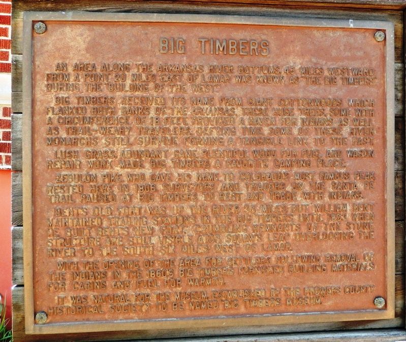 Big Timbers Marker. Click for full size. Big Timbers Marker image. Click for full size.