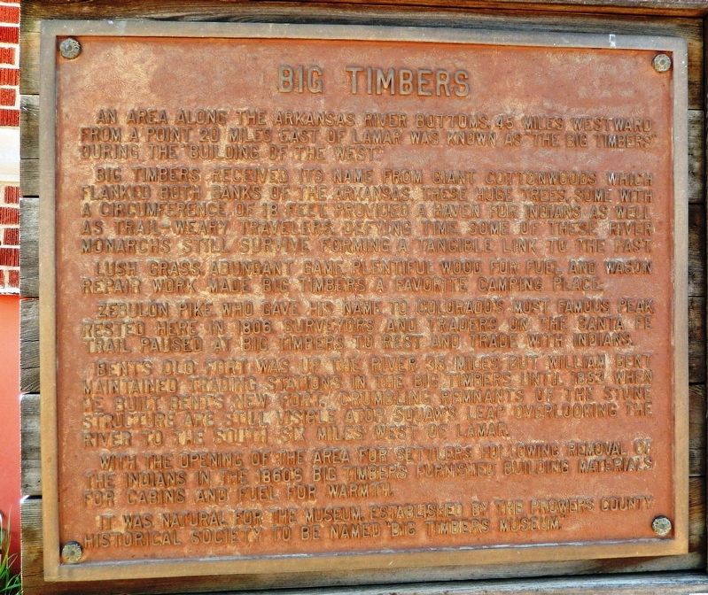 Big Timbers Marker image. Click for full size.