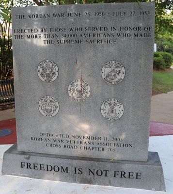 The Korean Was - June 25, 1950 - July, 1953 side of marker image. Click for full size.