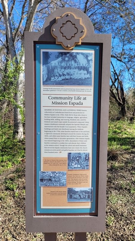 Community Life at Mission Espada Marker image. Click for full size.