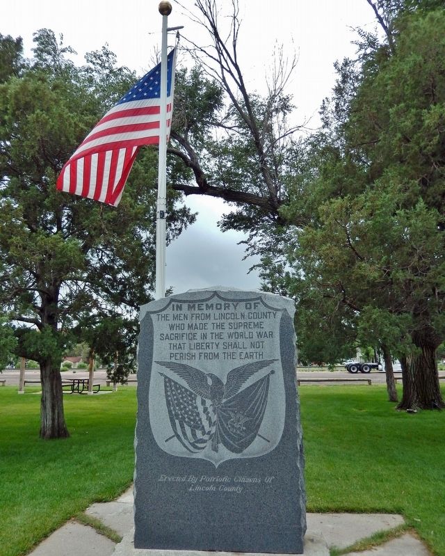 Lincoln County World War I Memorial. Click for full size. Lincoln County World War I Memorial image. Click for full size.
