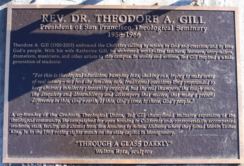 Rev. Dr. Thoedore A, Gill Marker. Click for full size. Rev. Dr. Thoedore A, Gill Marker image. Click for full size.